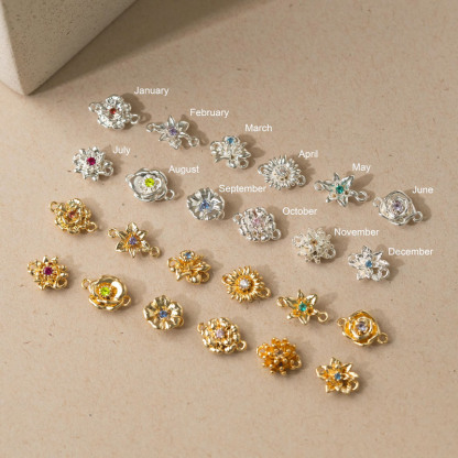 1-8 Three-Dimensional Birth Flowers Bracelet/Necklace Gift For Mom