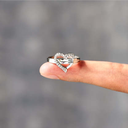 1-5 Names & Birthstones Heart Ring