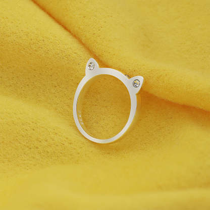 925 Sterling Silver Name Engraved Ear & Bone Shaped Pet Ring