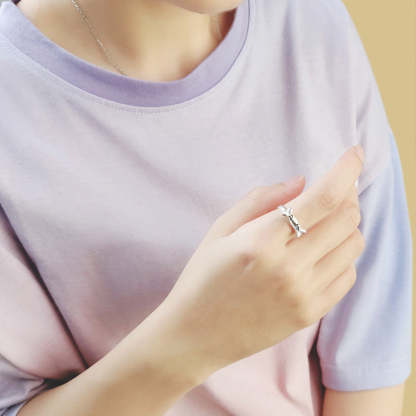 925 Sterling Silver Name Engraved Ear & Bone Shaped Pet Ring