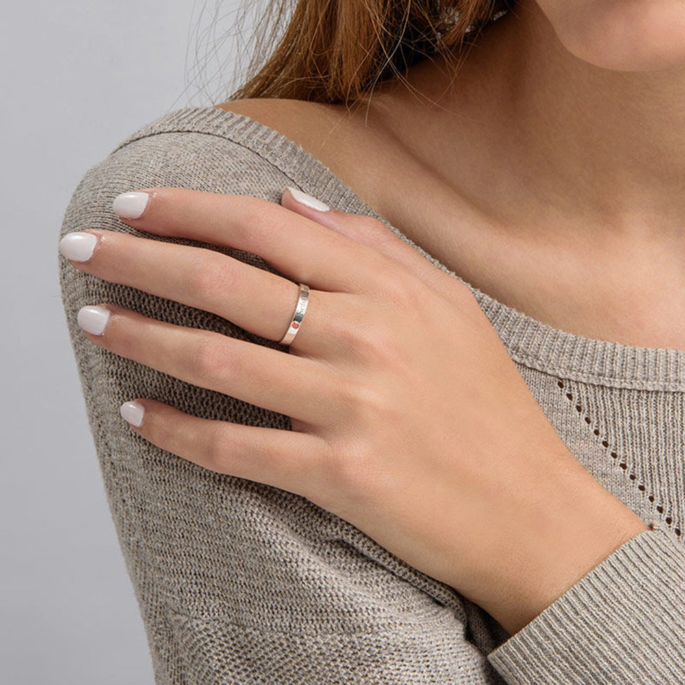 Personalized Name Ring Birthstone Anniversary Gift Family Rings