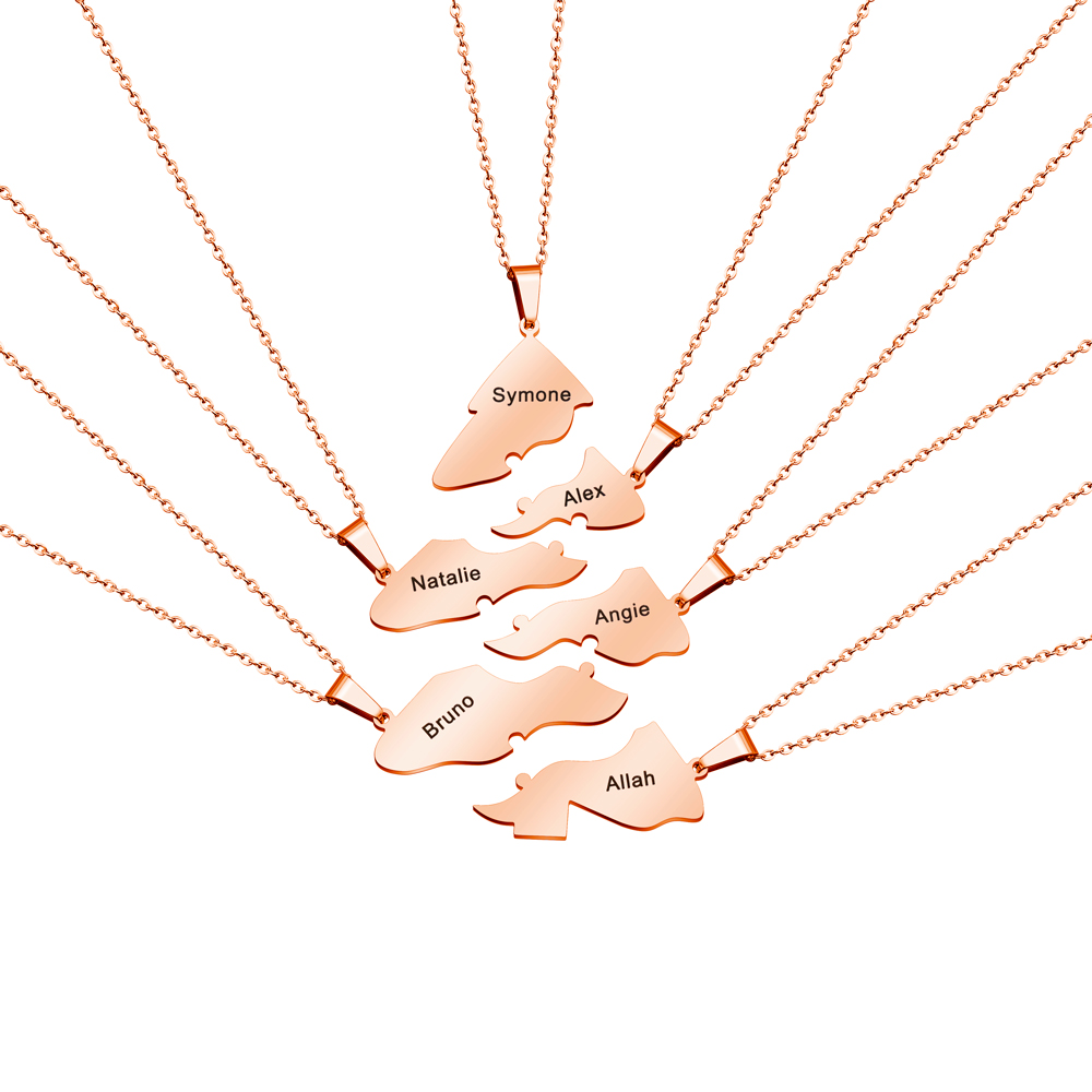 Christmas Gift Family/Sibling/BFF Gift Personalized Christmas Tree Puzzle Pieces Necklace