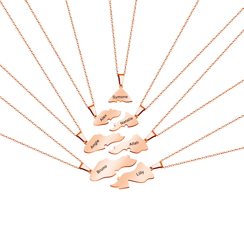 Christmas Gift Family/Sibling/BFF Gift Personalized Christmas Tree Puzzle Pieces Necklace