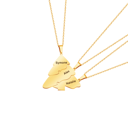 Christmas Gift Family/Sibling/BFF Gift Personalized Christmas Tree Puzzle Pieces Necklace