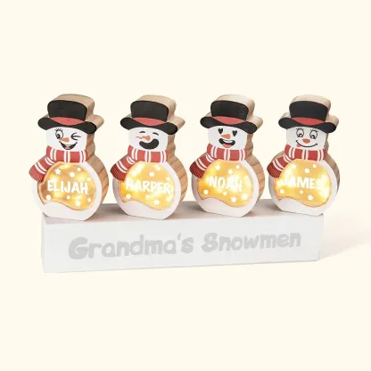 Personalized Snowman LED Light Wooden Decoration Ornament - Gather The Family Under One Roof