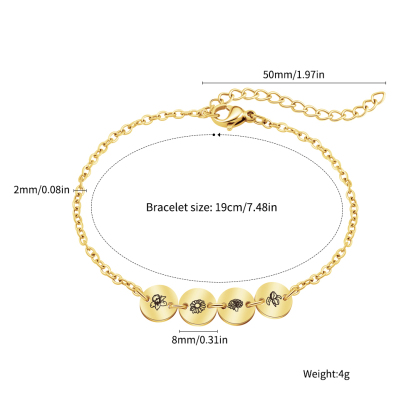 Personalized Mom's Gift Birth Flower Bracelet - No Rain No Flowers - Let Her Feel Proud