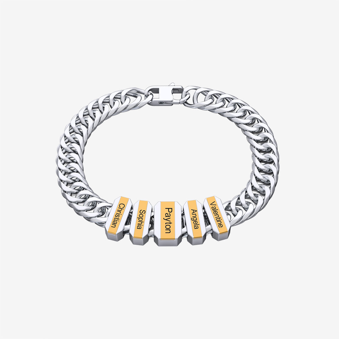 Christmas Gifts Cuba Link Men's Bracelet With Personalized Diamond Beads