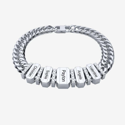 Christmas Gifts Cuba Link Men's Bracelet With Personalized Diamond Beads