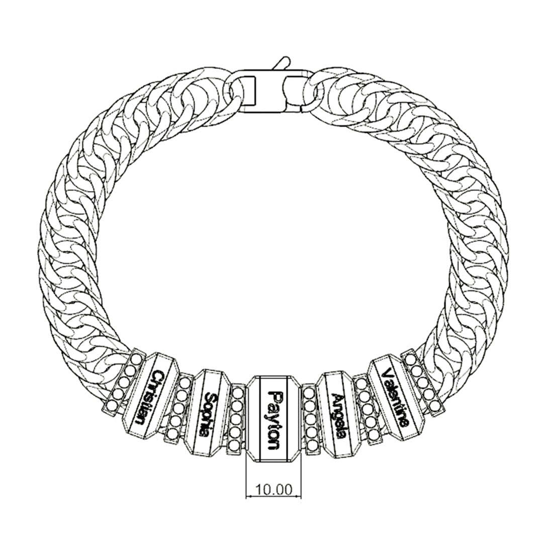 Christmas Gifts Cuba Link Men's Bracelet With Personalized Diamond Beads
