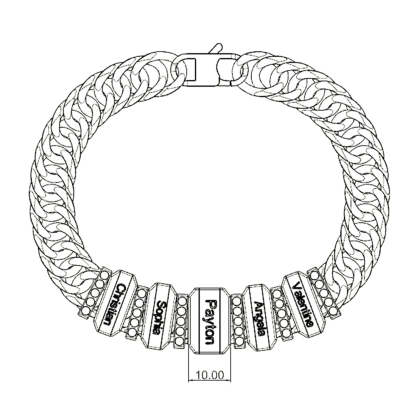Christmas Gifts Cuba Link Men's Bracelet With Personalized Diamond Beads