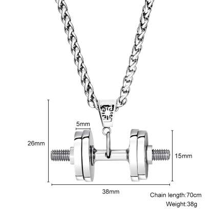 Christmas Gift "You Be Fearless Be Strong" Custom Dumbbell Diamond Name Necklace