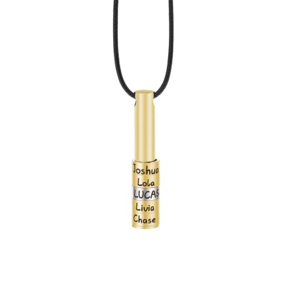 Whistle-Type Bar Necklace For Men Personalized Name Pendant