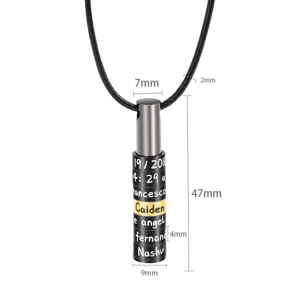 Whistle-Type Bar Necklace For Men Personalized Name Pendant