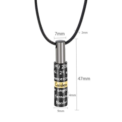 Whistle-Type Bar Necklace For Men Personalized Name Pendant