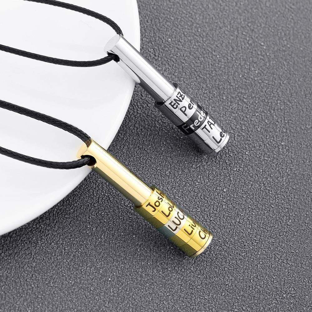 Whistle-Type Bar Necklace For Men Personalized Name Pendant