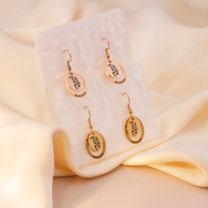 Mom's Gift Personalized Earrings Custom Family's Birth Flower Earrings