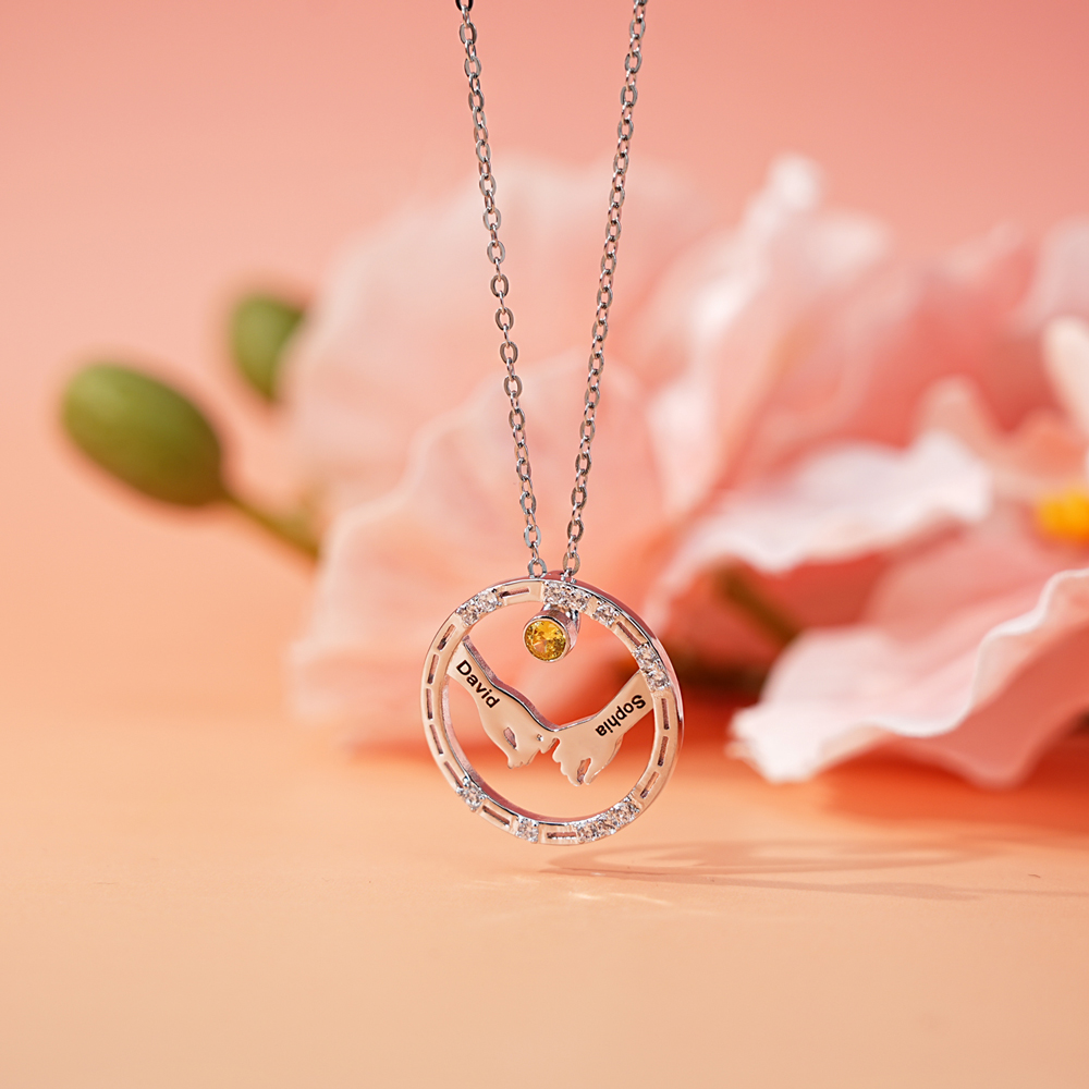 Custom 2 Names Secret Message Necklace: Whisper "I Love You" in Morse Code