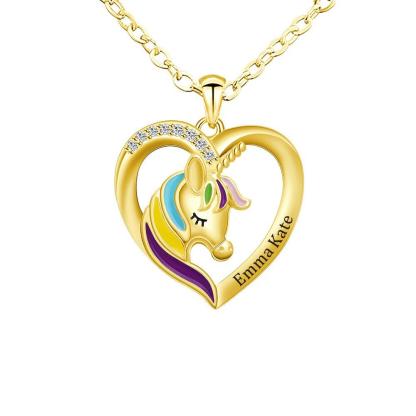 Christmas Gift Personalized Rainbow Unicorn Necklace-Fast Shipping guaranteed