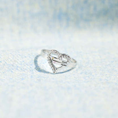 1-5 Names & Birthstones Heart Ring