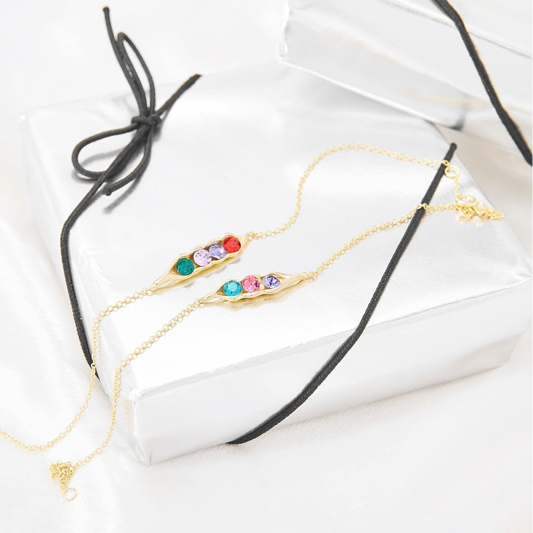 Peas in a Pod Birthstone Bracelets/Necklace