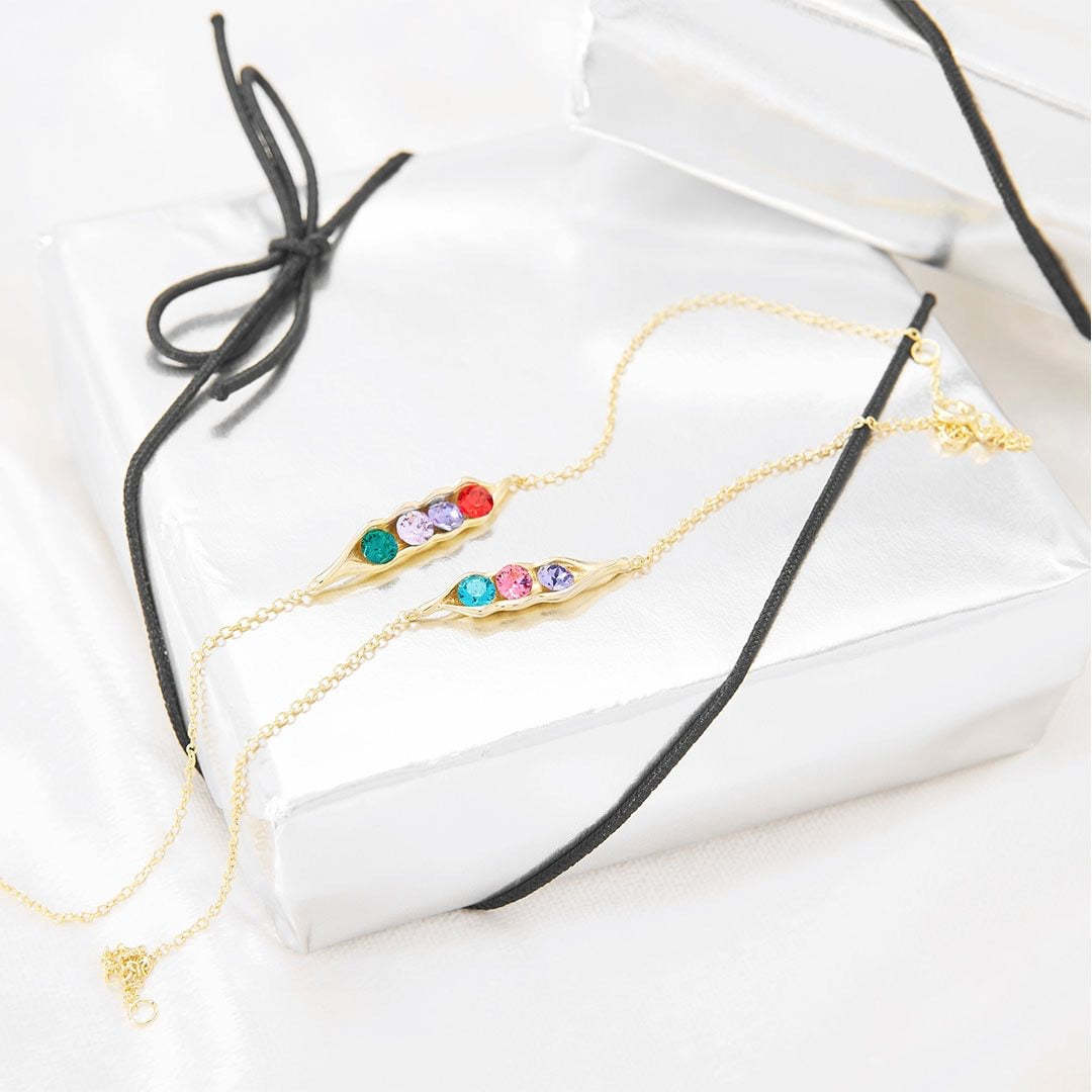 Peas in a Pod Birthstone Bracelets/Necklace