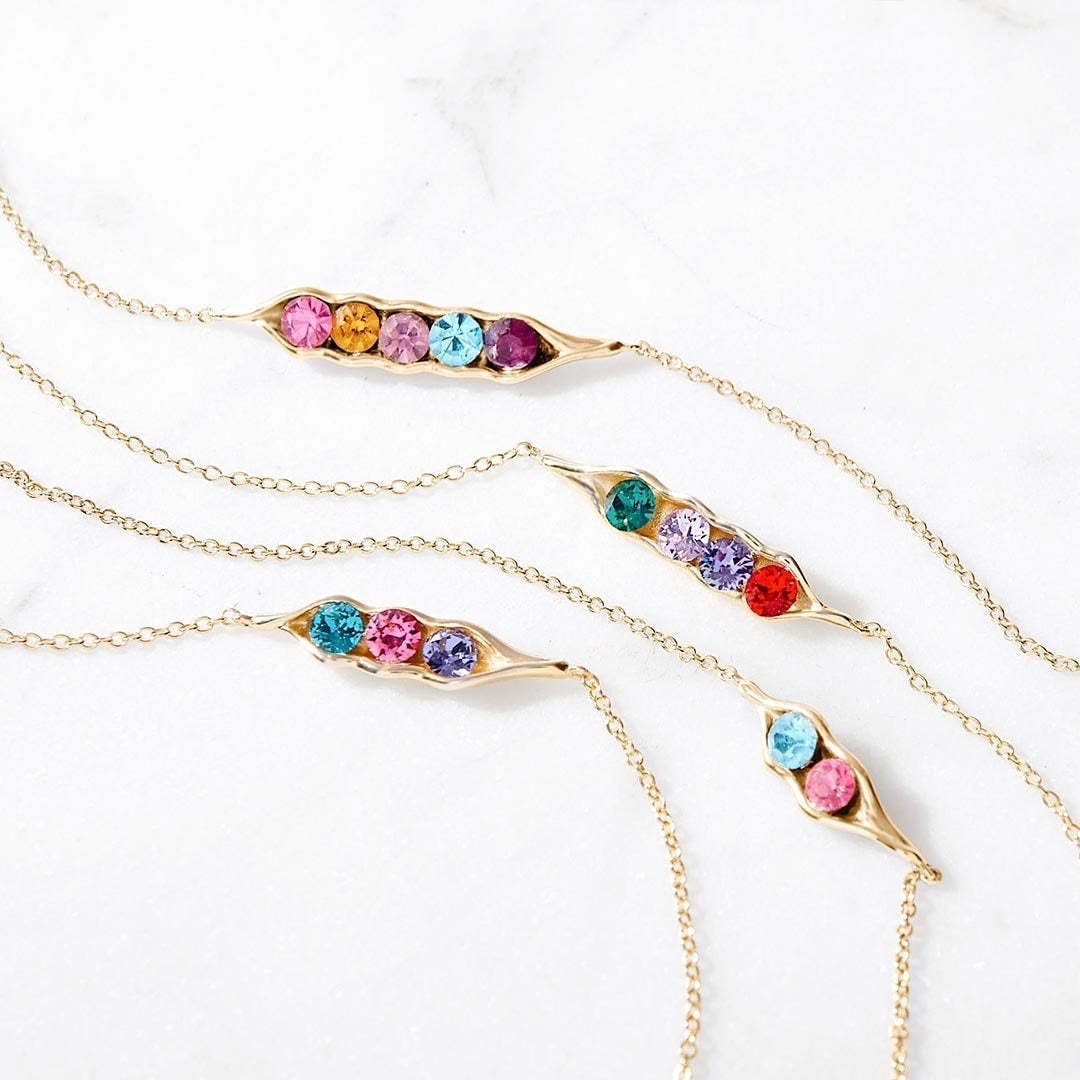 Peas in a Pod Birthstone Bracelets