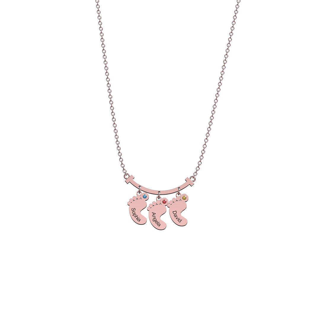 Christmas Gift Smile Bar Pendant With Baby Feet