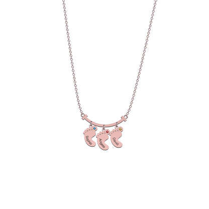 Christmas Gift Smile Bar Pendant With Baby Feet