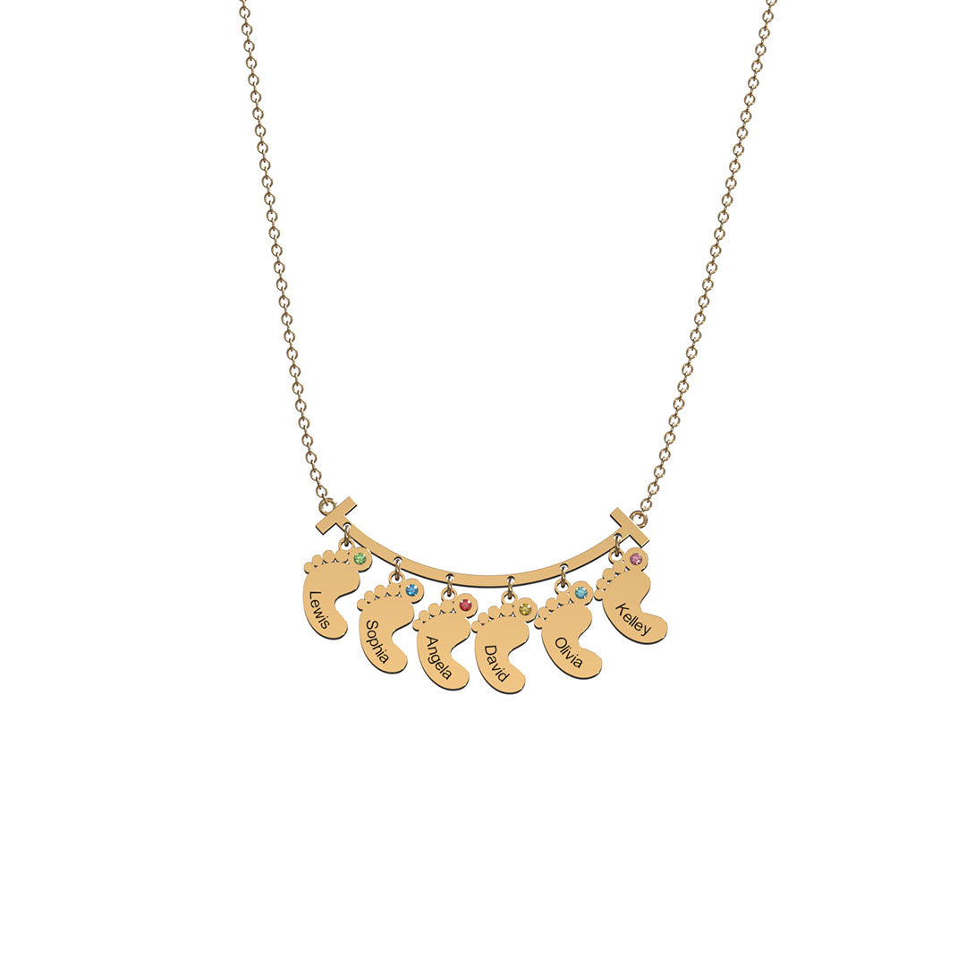 Christmas Gift Smile Bar Pendant With Baby Feet