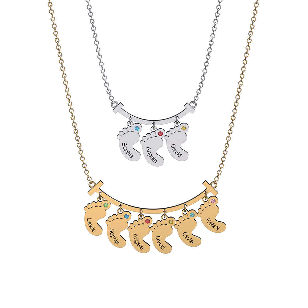 Christmas Gift Smile Bar Pendant With Baby Feet