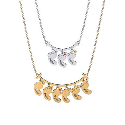 Christmas Gift Smile Bar Pendant With Baby Feet