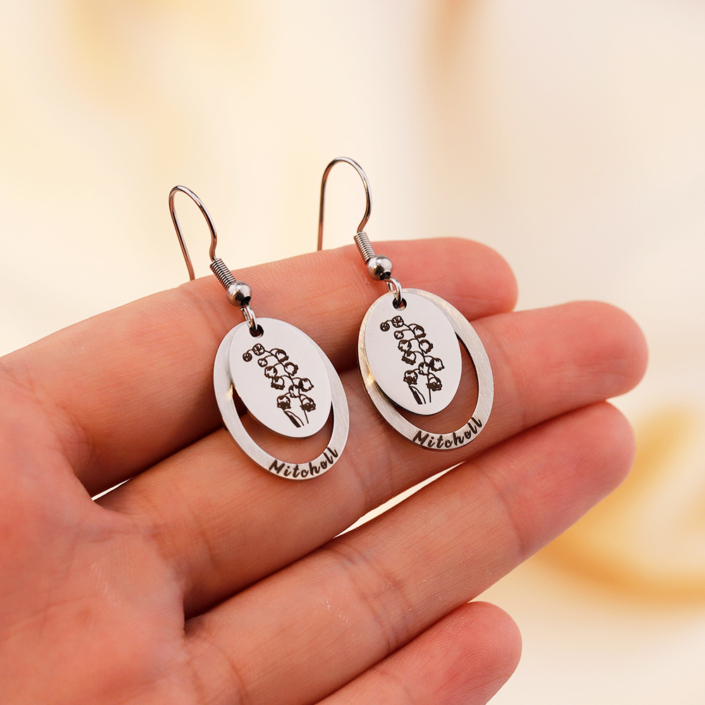 Mom's Gift Personalized Earrings Custom Family's Birth Flower Earrings