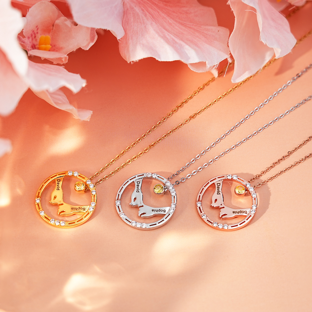 Custom 2 Names Secret Message Necklace: Whisper "I Love You" in Morse Code