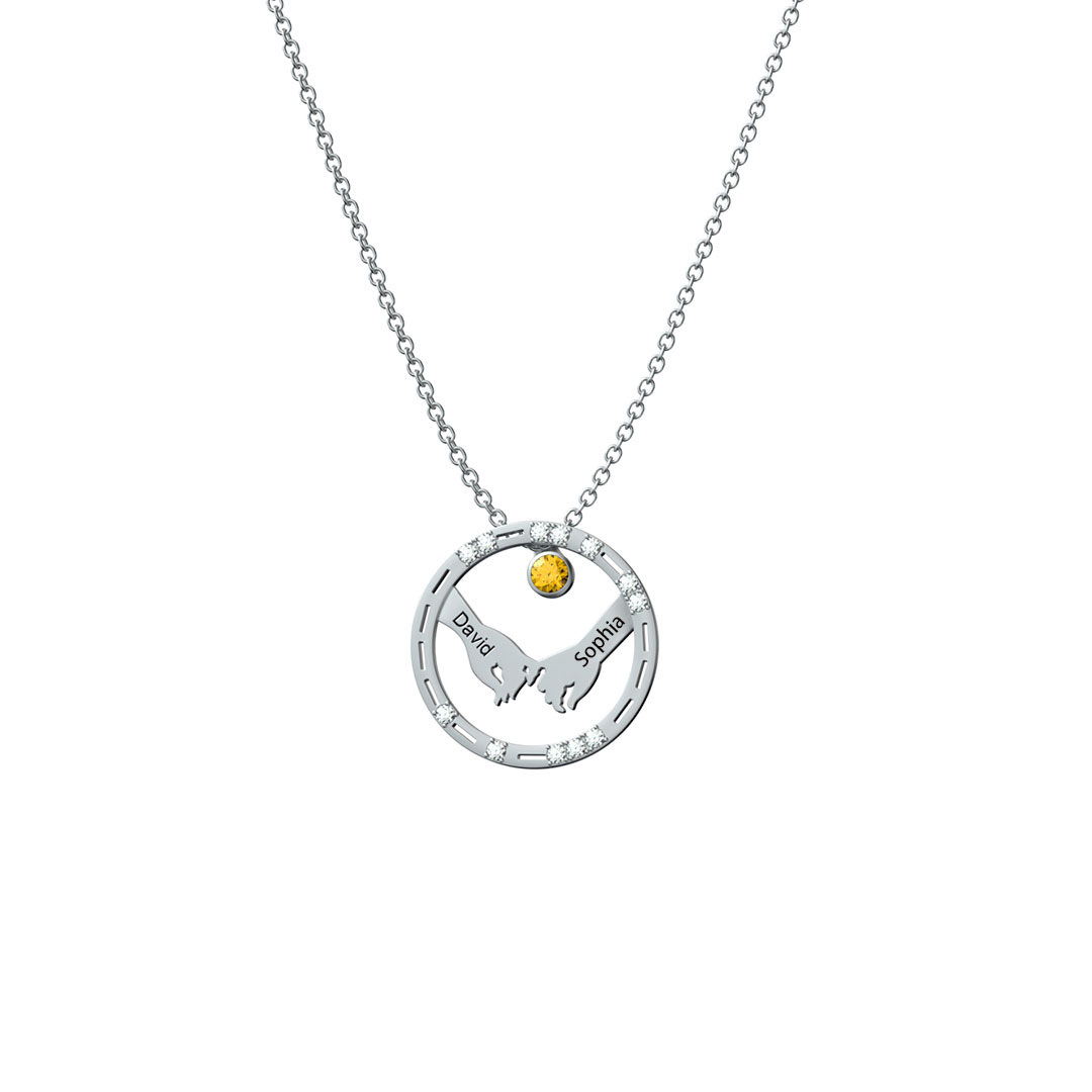 Custom 2 Names Secret Message Necklace: Whisper "I Love You" in Morse Code