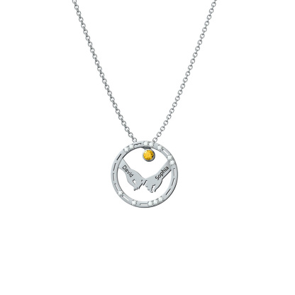 Custom 2 Names Secret Message Necklace: Whisper "I Love You" in Morse Code