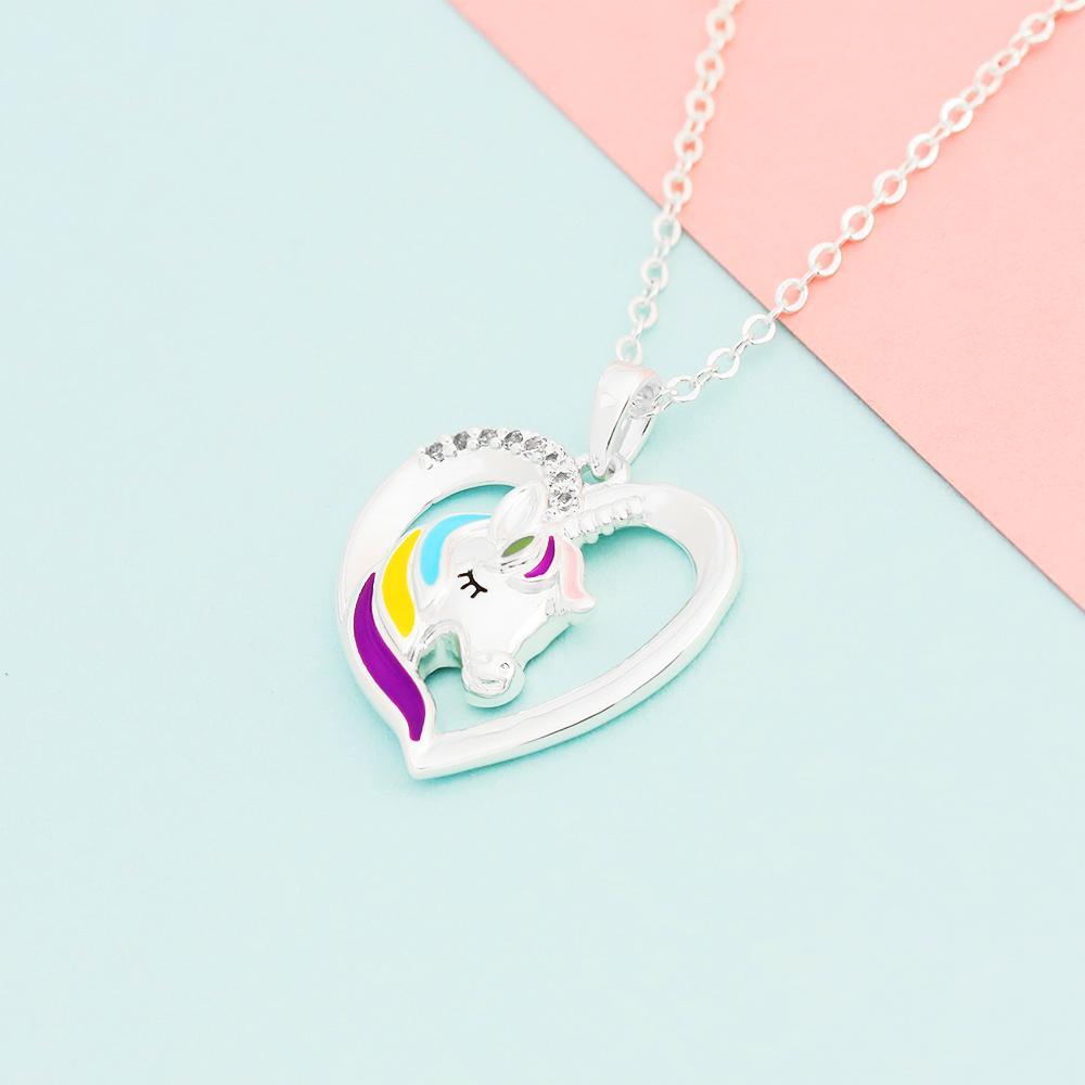 Christmas Gift Personalized Rainbow Unicorn Necklace-Fast Shipping guaranteed