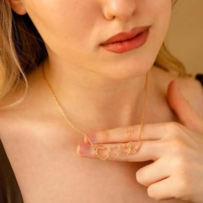 Custom Heart Up to 7 Name Necklace