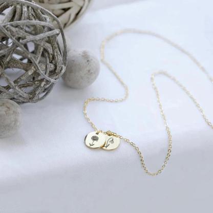 Personalized Birth Month Flower Necklace Gift for Mom Family Jewelry