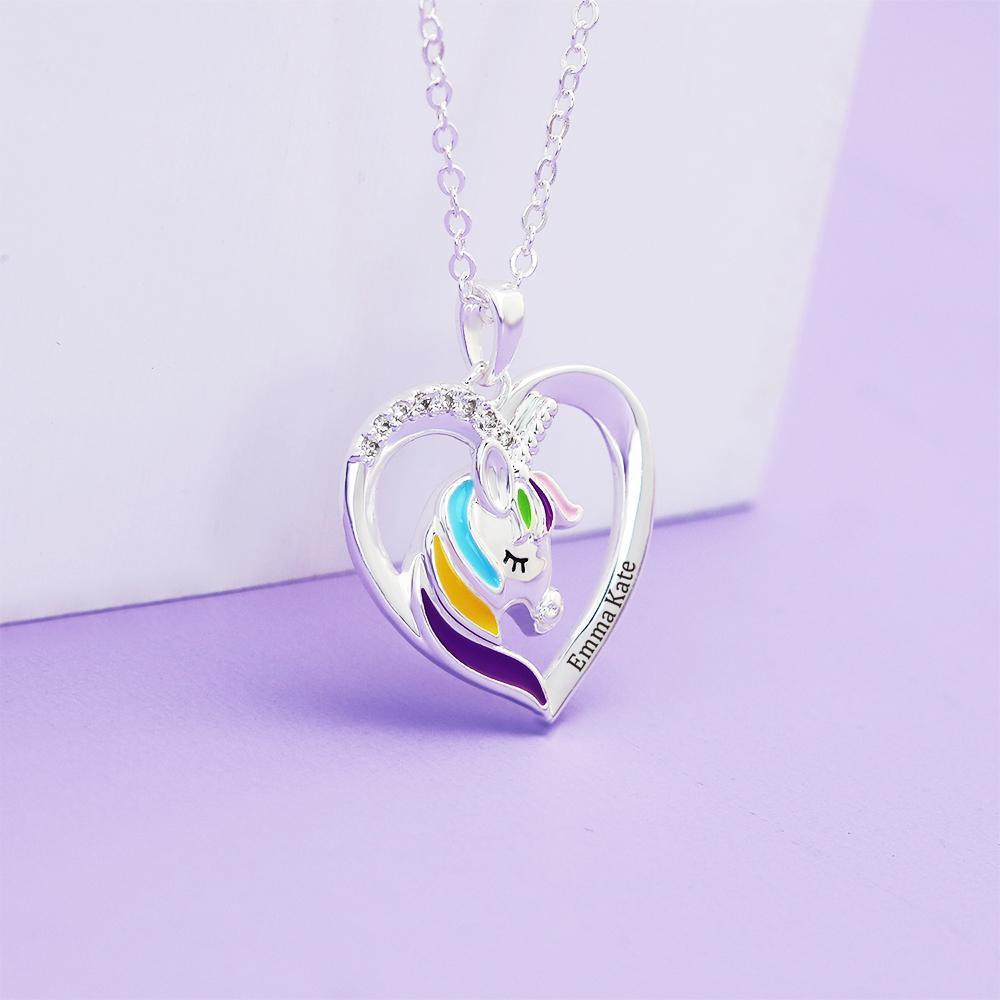 Christmas Gift Personalized Rainbow Unicorn Necklace-Fast Shipping guaranteed