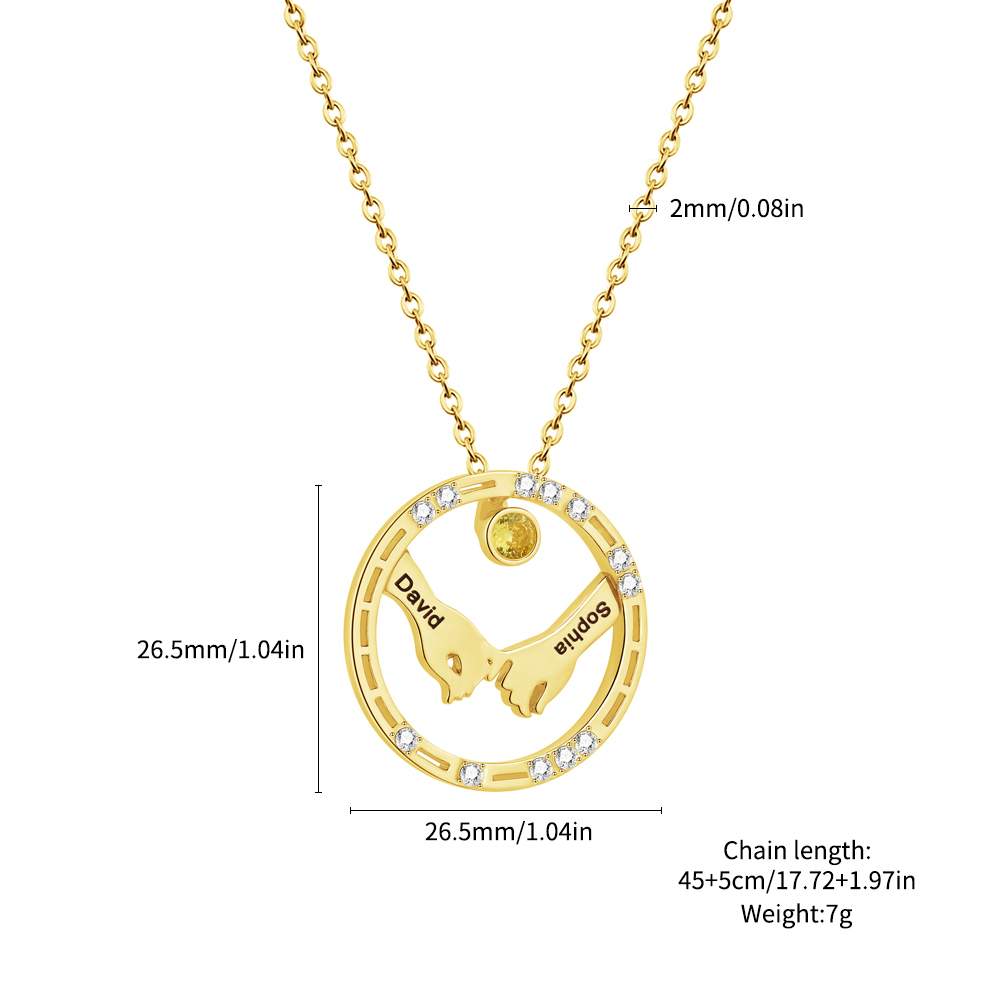 Custom 2 Names Secret Message Necklace: Whisper "I Love You" in Morse Code