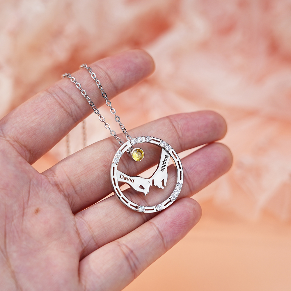 Custom 2 Names Secret Message Necklace: Whisper "I Love You" in Morse Code