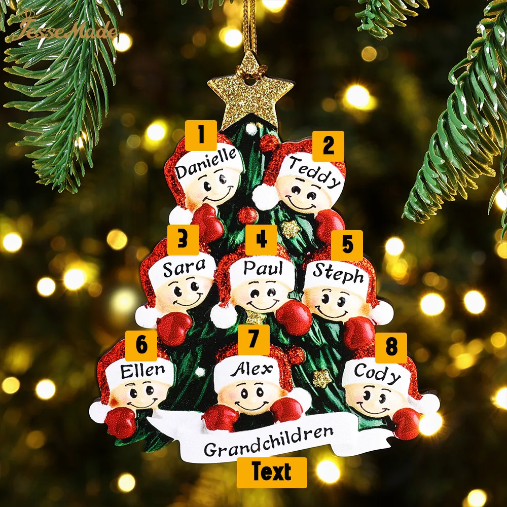 Christmas Gift Custom Cartoon Family Name Tree