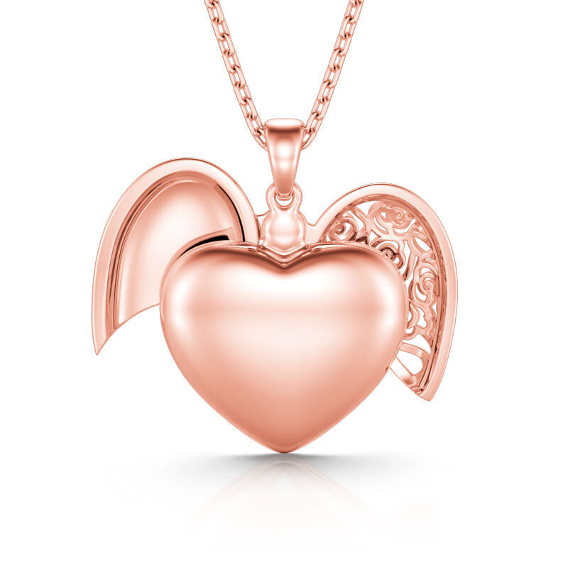 "Love You" Vintage Locket Heart Personalized Sterling Silver Photo Necklace