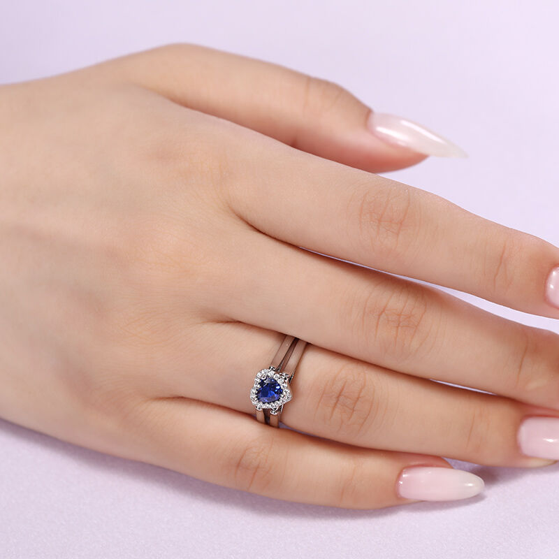 Halo Heart Cut Personalized Sterling Silver Reversible Ring