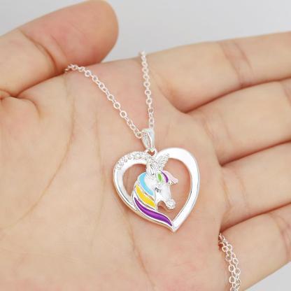 Christmas Gift Personalized Rainbow Unicorn Necklace-Fast Shipping guaranteed