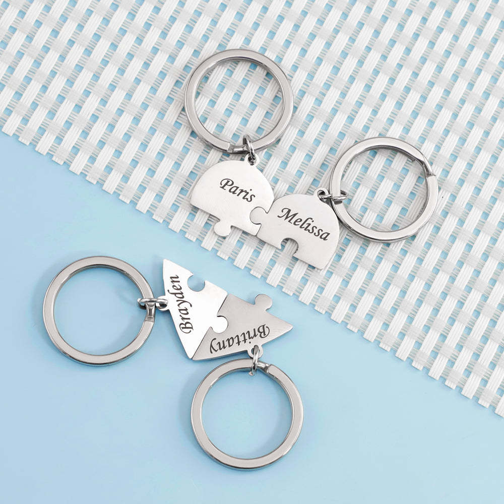 Christmas Gift Family/Sibling/BFF Gift Personalized Heart Puzzle Pieces Necklace or Keychain