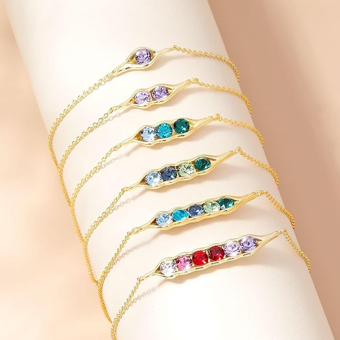Peas in a Pod Birthstone Bracelets