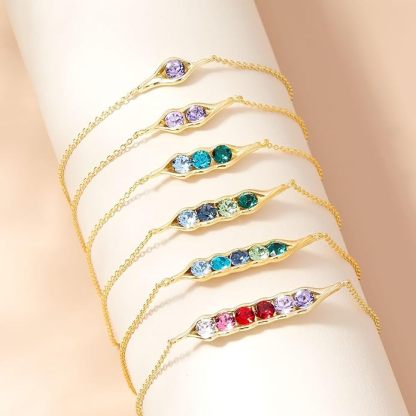 Peas in a Pod Birthstone Bracelets