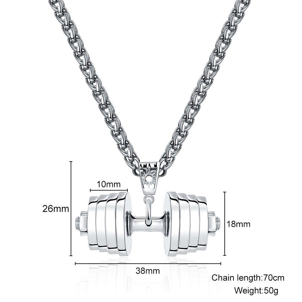 Christmas Gift "You Be Fearless Be Strong" Custom Dumbbell Diamond Name Necklace