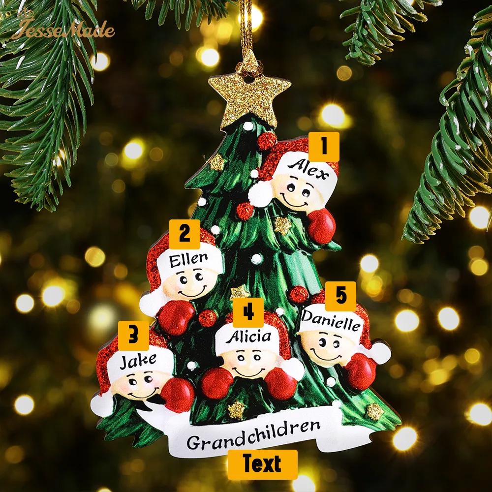 Christmas Gift Custom Cartoon Family Name Tree
